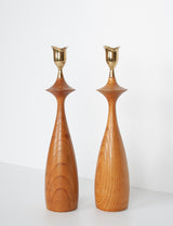 Danish turned wood bougoirs