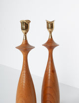 Danish turned wood bougoirs