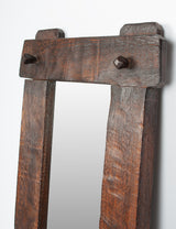 Brutalist wood mirror