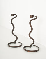 Vintage metal zoomorphic candleholders