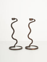 Vintage metal zoomorphic candleholders