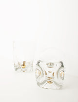 Vintage glass with gold dots