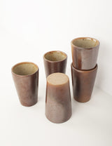 Old brown stoneware glasses