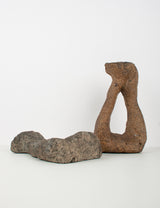 Antique granite rock candle holders