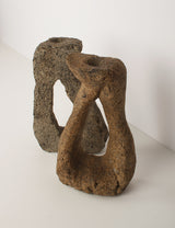 Antique granite rock candle holders