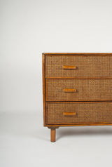 Vintage rattan chest of drawers bamboo