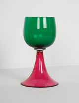 Wine glasses pink & green
