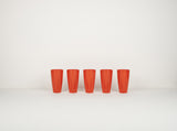 Vintage cups vermilion red