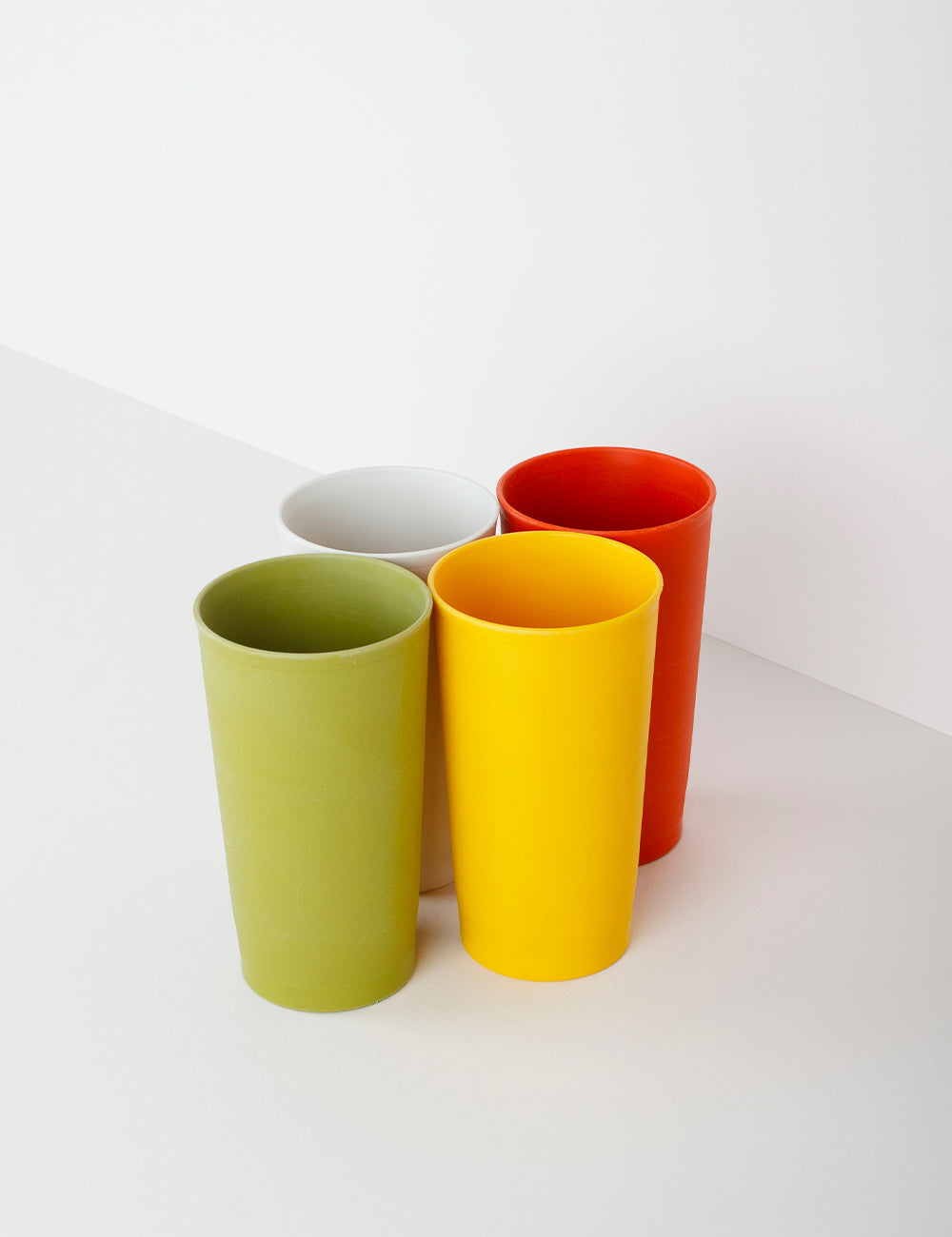 Lot De Gobelets Vintage Tupperware Orange - En Mélamine, Fabriqués En France