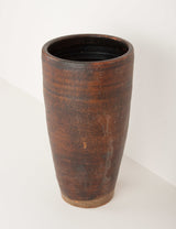 Large vintage vase brown terracotta