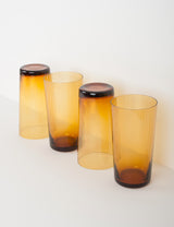 Large vintage amber glasses