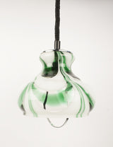 Green & white jaspered vintage kitchen lamp