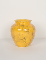Vintage yellow marbled vase