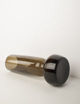 Vintage vase black smoked glass