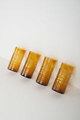 Biot (France) Vintage chased amber glasses