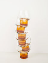 Vintage glasses with amber base