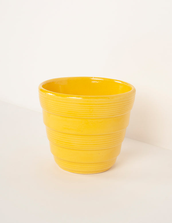 Cache pot jaune vintage