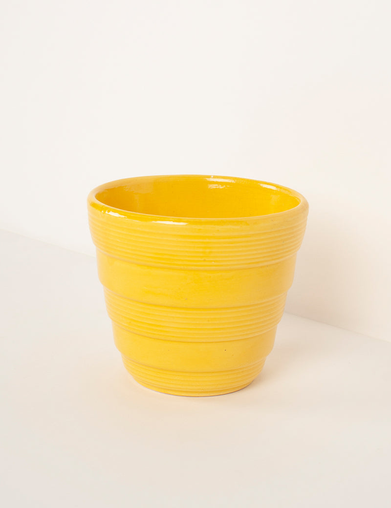 Cache pot jaune vintage