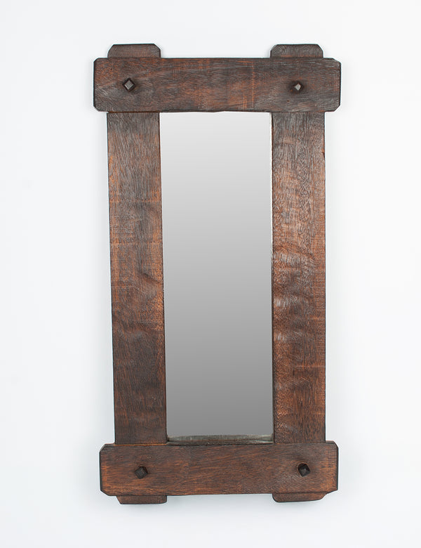 Miroir brutaliste bois