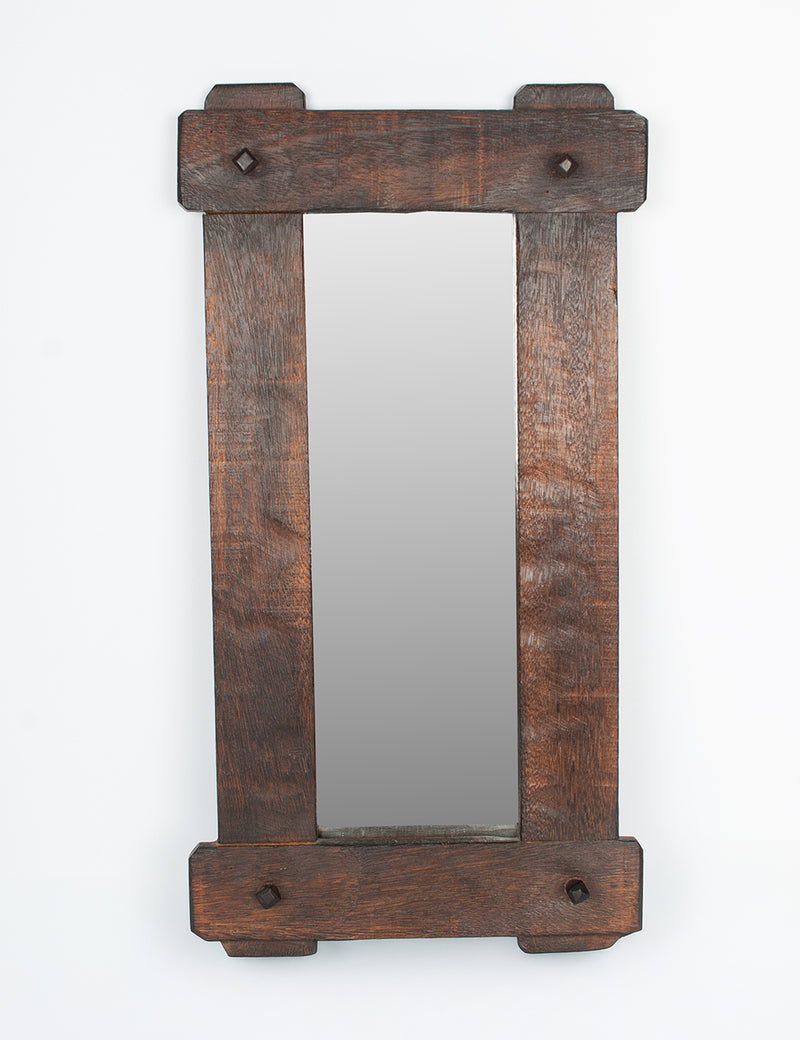 Miroir brutaliste bois