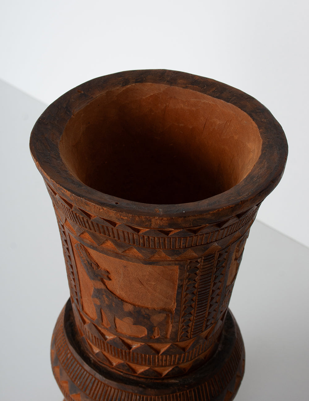 Vase Soliflore Style Africain - Résine Noire Et Brune - Décoratif