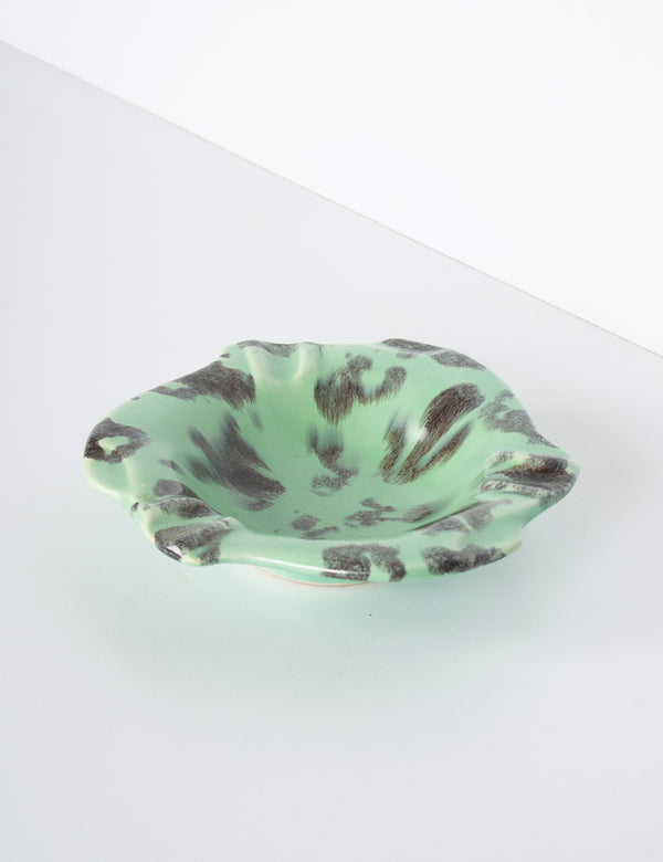 Green speckled ashtray