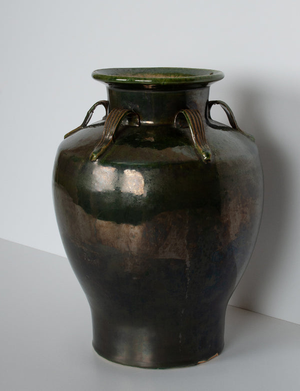 Vase émaillé vert profond