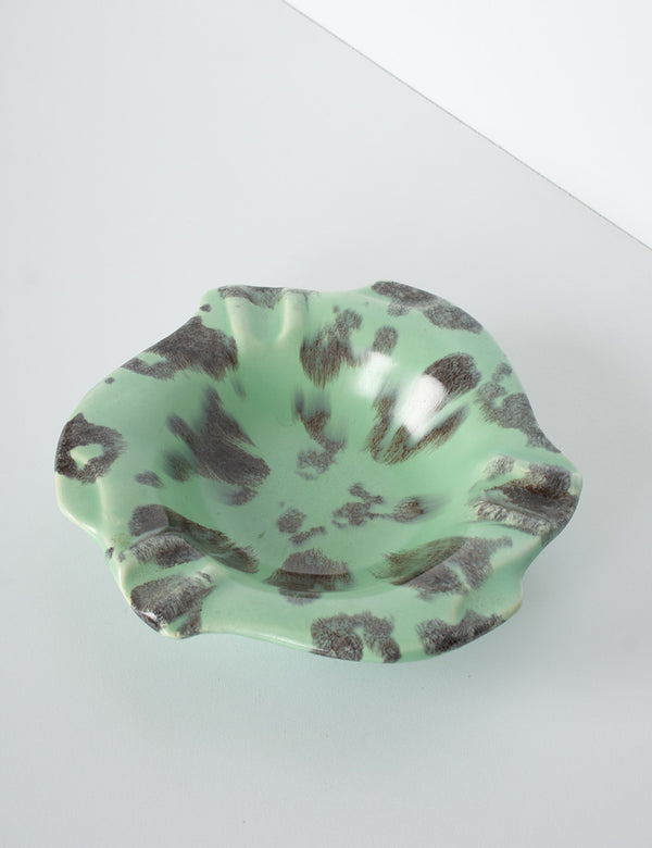Green speckled ashtray
