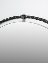 Ringed wrought-iron mirror