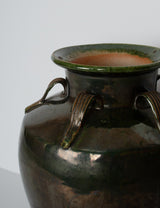 Vase émaillé vert profond