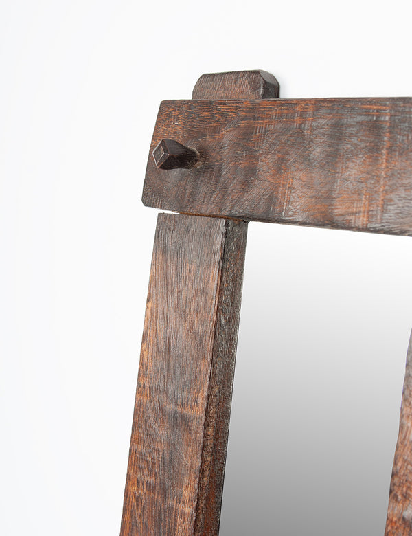 Miroir brutaliste bois