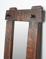 Miroir brutaliste bois