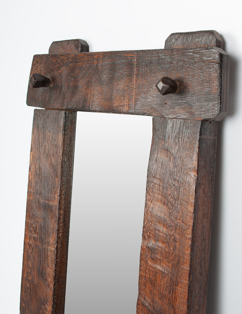 Miroir brutaliste bois
