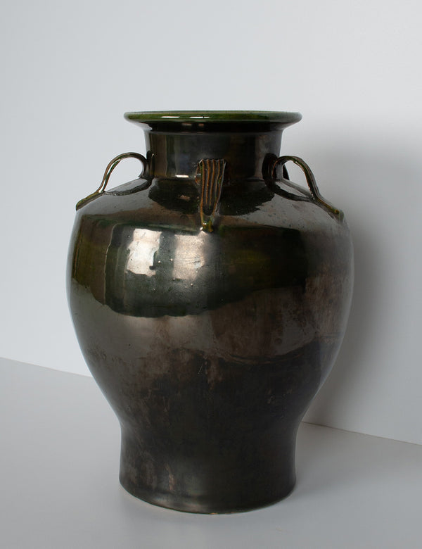 Vase émaillé vert profond