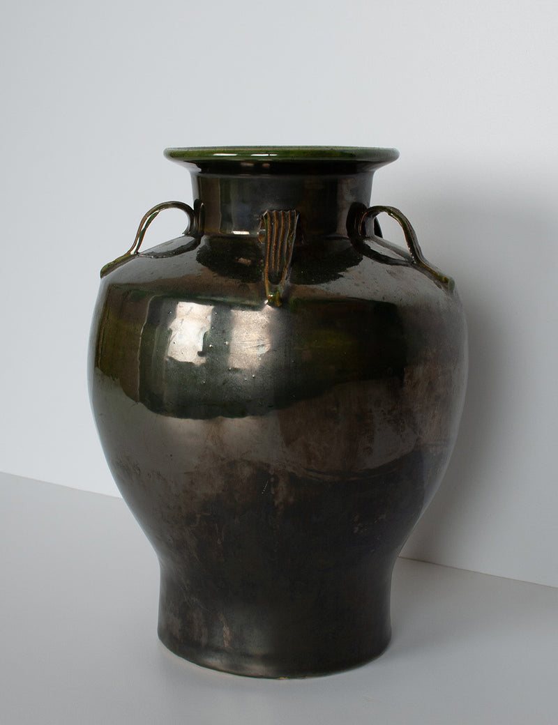 Vase émaillé vert profond