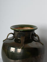 Vase émaillé vert profond