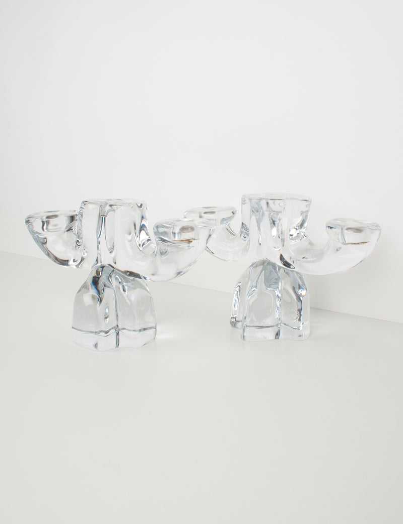 Daum crystal candlesticks