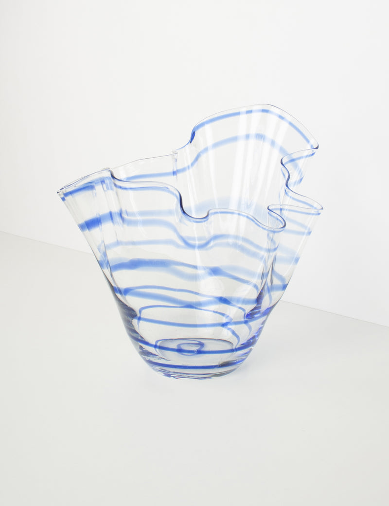 Vase vintage mouchoir en verre