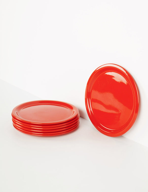 Assiettes vintage rouge vermillon