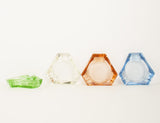 Vintage coloured hexagonal ashtrays