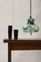 Green & white jaspered vintage kitchen lamp
