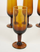 Aperitif flutes blown amber