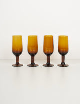 Aperitif flutes blown amber