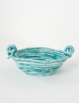 Large turquoise blue cup with twisted coils