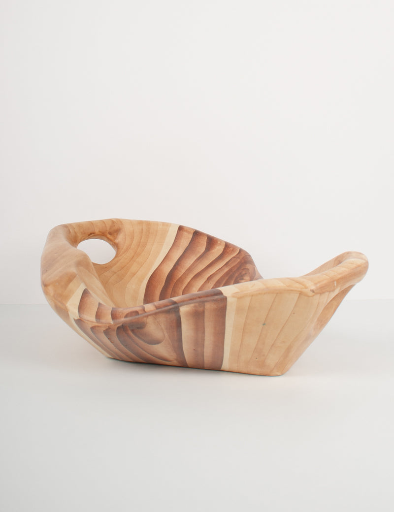 Vallauris (France) Grande coupe vintage effet bois