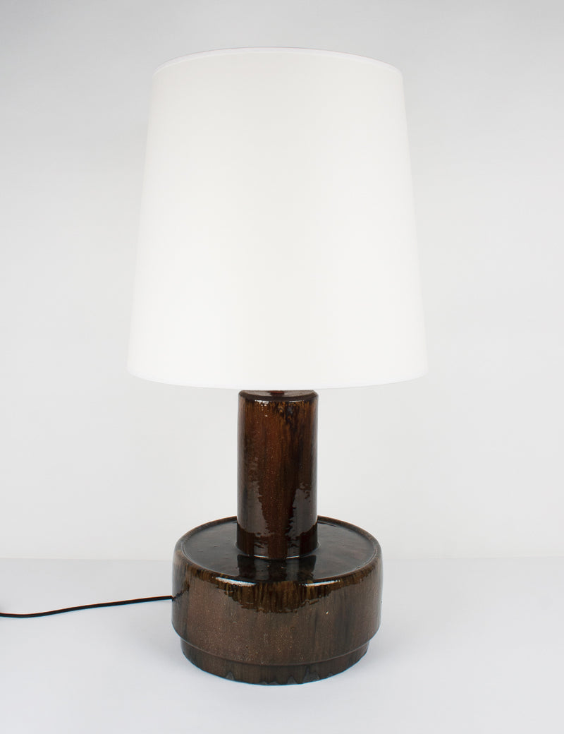 Large green & brown flame lamp