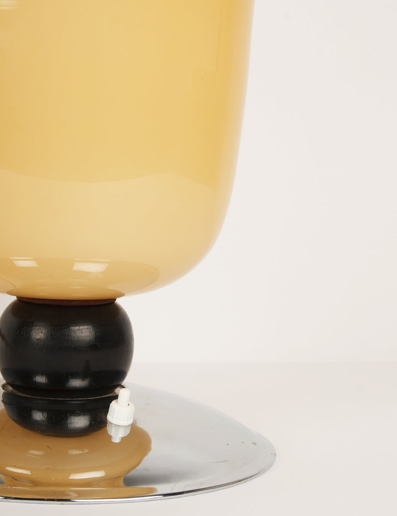 Grande lampe Médicis opaline jaune