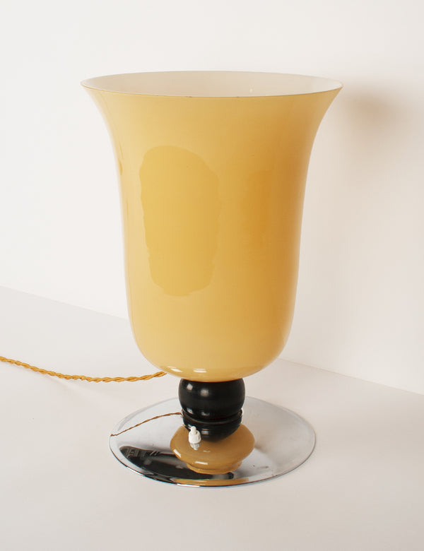 Lampe Vintage Opaline jaune années 60