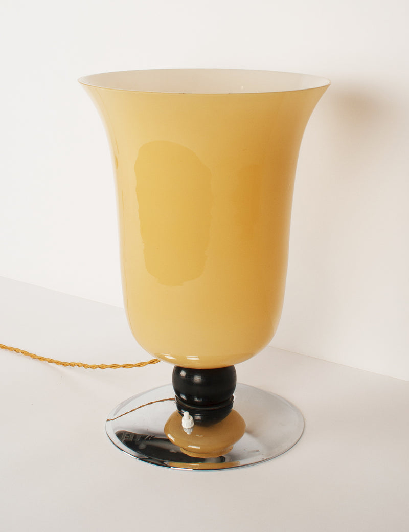 Vintage Opaline lamp yellow 60's