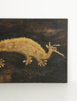 Huile sur bois “Dragon or”